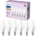 Pack de 6 ampoules led - philips - e14 - format flamme - 40w - blanc chaud Pack de 6 ampoules led - philips - e14 - format flamme - 40w - blanc chaud