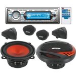 Pack autoradio cd / mp3 4x70w + kit haut - parleurs 13cm 550w