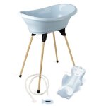 Pack baignoire thermobaby vasco 5 en 1 fleur bleue - fabriqu� en france