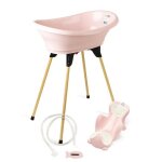 Pack baignoire thermobaby vasco 5 en 1 rose poudre - fabriqu� en france