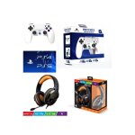 Pack casque gamer pro - h3 - playstation - manette ps4 blanche - bluetooth - vibration - haut - parleur ...