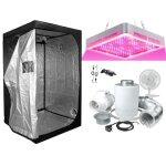 Chambre de culture indoor - supacrop - 80x80x160cm - led 200w full spectrum - kit complet - ventilation ...
