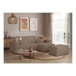 Pack - clarisse - canap� dangle convertible r�versible avec pouf en tissu bouclette - taupe - l269 x ...
