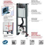 Pack complet wc bati autoportant + cuvette noir mat sans bride + plaque noir mat