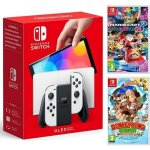 Console nintendo switch oled - nintendo - pack avec mario kart 8 deluxe - 64 go - hdmi - blanc