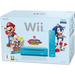 Console de salon - nintendo - wii - pack avec mario & sonic - couleur bleue - alimentation secteur