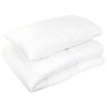 Pack couette été 120x150 garnissage 100% polyester 200g / m2 et oreiller 40x60 cm gavroche blanc Pack couette été 120x150 garnissage 100% polyester 200g / m2 et oreiller 40x60 cm gavroche blanc