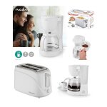 Pack dejeuner cafeti�re machine � caf� electrique blanche 1. 25l 750w + grille - pain blanc 2 fentes ...