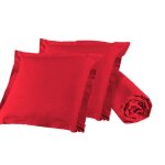 Drap housse - amphora - 160 x 200 cm - rouge - 2 taies 65 x 65 cm - bonnet 25 cm Drap housse - amphora - 160 x 200 cm - rouge - 2 taies 65 x 65 cm - bonnet 25 cm