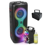 Pack enceinte sono dj ibiza columba700 portable bluetooth usb 700w - machine fume led foggy - astro ...