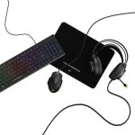Pack gaming 4 en 1 rgb - mobility - aquila - clavier + casque + souris + tapis
