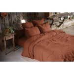 Pack gaze de coton parure de couette 260 x 240 cm + drap housse 160x200 + 2 taies 50x70 - terracotta