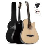 Pack guitare folk naturale - rocktile wsd - 5c - nt slim line - guitare acoustique 4 - 4 dreadnought ...