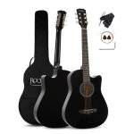 Pack guitare folk noir - rocktile wsd - 5c - bk slim line - guitare acoustique 4 - 4 dreadnought set ...