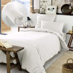 Pack housse de couette chaude en flanelle 140 x 200 cm + drap housse 90x190 blanc Pack housse de couette chaude en flanelle 140 x 200 cm + drap housse 90x190 blanc