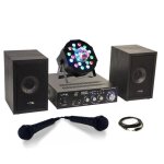 Pack karaoke - star2mkii enfant - 2 enceintes 2 micros 1 ampli bluetooth usb sd 100w - projecteur 2 - ...
