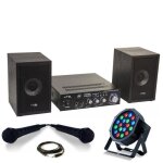 Pack karaoke - star2mkii enfant - bluetooth usb sd 100w 2 enceintes 2 micros 1 ampli - projecteur par ...