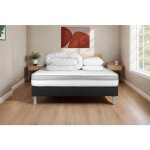 Pack lit complet 200x200 cm - matelas + sommier noir (en kit) + 2 oreillers + couette - vital relax noir ...