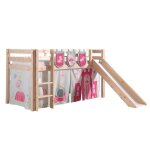 Pack - lit enfant toboggan tente & 3 pochettes pino princesse naturel