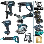 Pack de machines outil - makita - power pro 7 outils 18v - sans fil - batterie Pack de machines outil - makita - power pro 7 outils 18v - sans fil - batterie