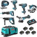 Pack de 7 machines 18v - perceuse ddf482 + visseuse dtd152 + meuleuse dga504 + scie dss610 + perfo dhr202 ...