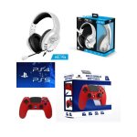 Pack manette ps4 - playstation - rouge - bluetooth - casque gamer pro - h3 - st�r�o 2. 0