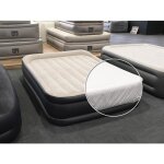 Pack matelas gonflable deluxe pillow rest raised 2 places intex + drap housse