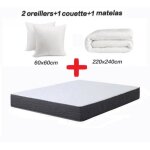 Pack matelas mmoire de forme 160x200 memo hr + 1 couette 240x220 + 2 oreillers 60x60