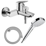 Pack mitigeur bain douche m�canique hansgrohe logis + flexible designflex + pommeau croma select e ecosmart ...