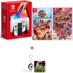 Console portable - nintendo - switch oled - 2 jeux street fighter - flash led offert - couleur blanche ...