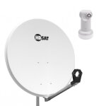 Pack parabole satellite acier 80cm + lnb single idal astra eutelsat