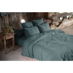 Pack parure de lit en gaze de coton 260 x 240 cm + drap housse 160x200 cm + 2 taies 60x60 cm - canard ...