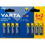 Pack de piles longlife aaa / l3 (6 + 2 gratuites) - varta - 4903121428