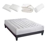 Pack prt  dormir apollon 140x190 cm - olympe literie - matelas mmoire de forme + sommier + accessoires ...