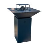 Pack printemps barbecue � bois double cuve c�venol aluminium avec plancha d?ext�rieur gris anthracite ...
