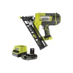 Pack ryobi cloueur de finition inclin� � air comprim� r15gn18 - 0 - 18v one + - 1 batterie 2. 0ah - 1 ...