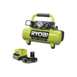 Pack ryobi compresseur  cuve r18ac - 0 - 18v one plus - 4l - 1 batterie 2. 0ah - 1 chargeur rapide rc18120 ...