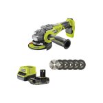 Pack ryobi meuleuse dangle brushless r18ag7 - 0 - 18v one + - 1 batterie 2. 0ah - 1 chargeur rapide rc18120 ...