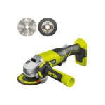 Pack ryobi - meuleuse dangle r18ag - 0 - 18v one + - sans batterie ni chargeur - kit 6 disques pour meuleuse ...