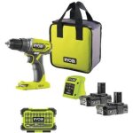 Pack ryobi - perceuse visseuse r18dd2 - 220s - 18v one plus - 2 batteries 20ah - 1 chargeur - coffret ...