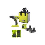 Pack ryobi - perceuse visseuse r18dd2 - 220s - 18v one plus - 2 batteries 20ah - chargeur - coffret antichocs ...