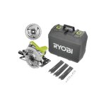 Pack ryobi scie circulaire rcs1600 - k2b - 1600w - 66mm - 1 lame 48 dents - 1 lame 24 dents - guide de ...