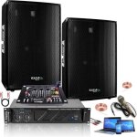 Pack sono 2160w total ibiza sound 2 enceintes 2x600w - ampli ventil� 2x480w - table de mixage - c�blage ...