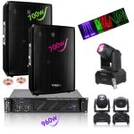 Pack sono 2360w ibiza sound ampli 2x480w - 2 enceintes 700w - 1 lyre beam ibiza light lmh250 dmx rvbb ...