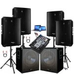 Pack sono amplifi� dj 4000w ibiza sound sub15a disco12b + pieds + table de mixage djm 150 usb !