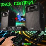 Pack sono complet karaok� ibiza dj300 480w + table de mixage bluetooth + 2 hp + 2 micros + cl� usb 32gigas ...