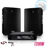 Pack sonorisation 2 enceintes passives 12 / 30cm 2x600w + ampli 1000w + c�bles club12 + ac1000