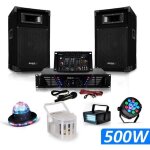 Pack sonorisation 500w ampli + enceintes + table de mixage usb + 4 jeux de lumi�res led