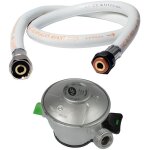 Pack tuyau gaz flexible 2 m + dtendeur butane  clipser quick - on valve diam 27mm avec scurit stop ...
