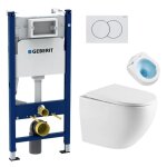 Geberit - pack wc bati - support geberit duofix + wc sans bride swiss aqua technologies + plaque de commande ...